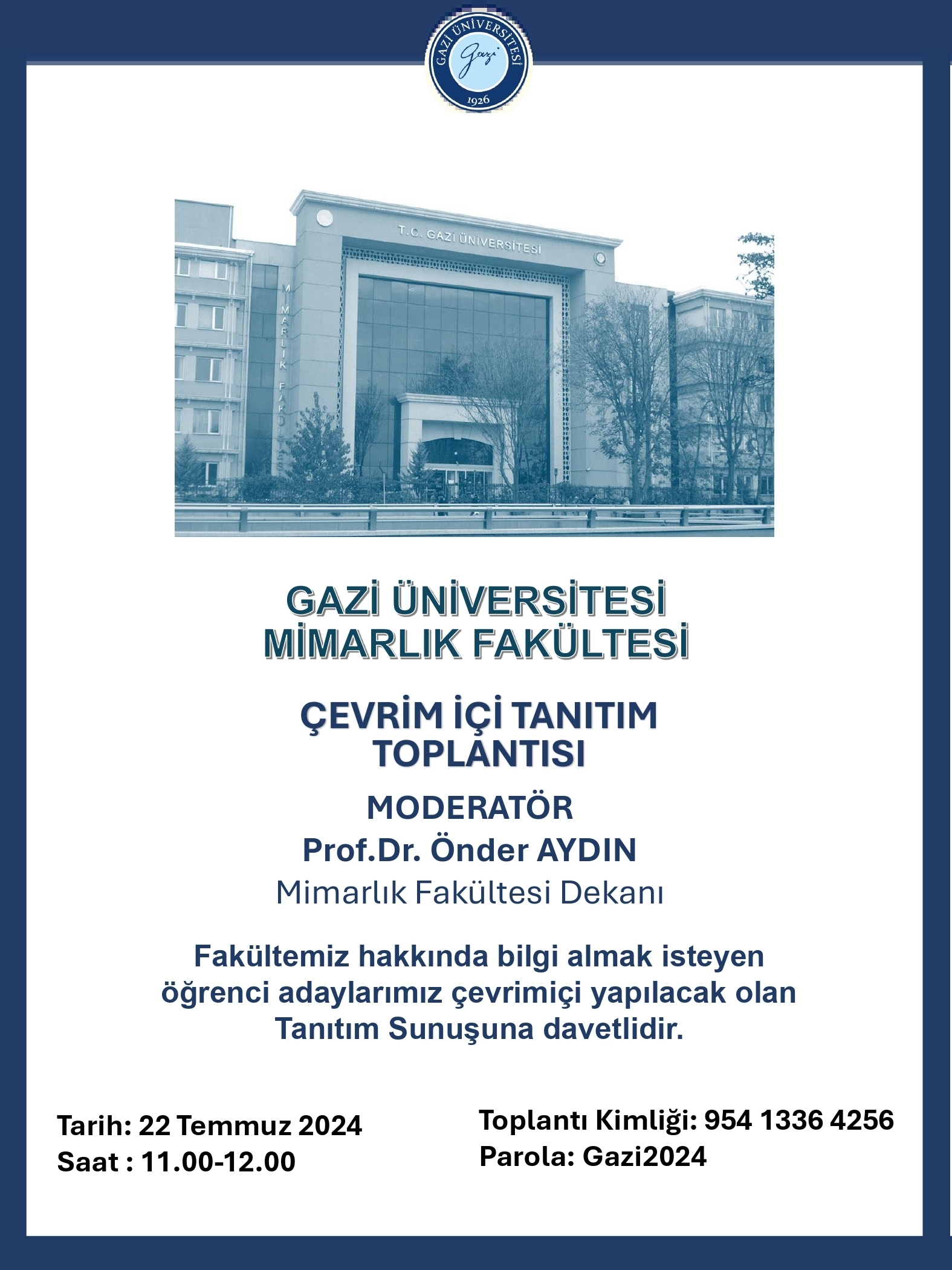 MİMARLIK FAKÜLTESİ ÇEVRİM İÇİ TANITIM TOPLANTISI-1