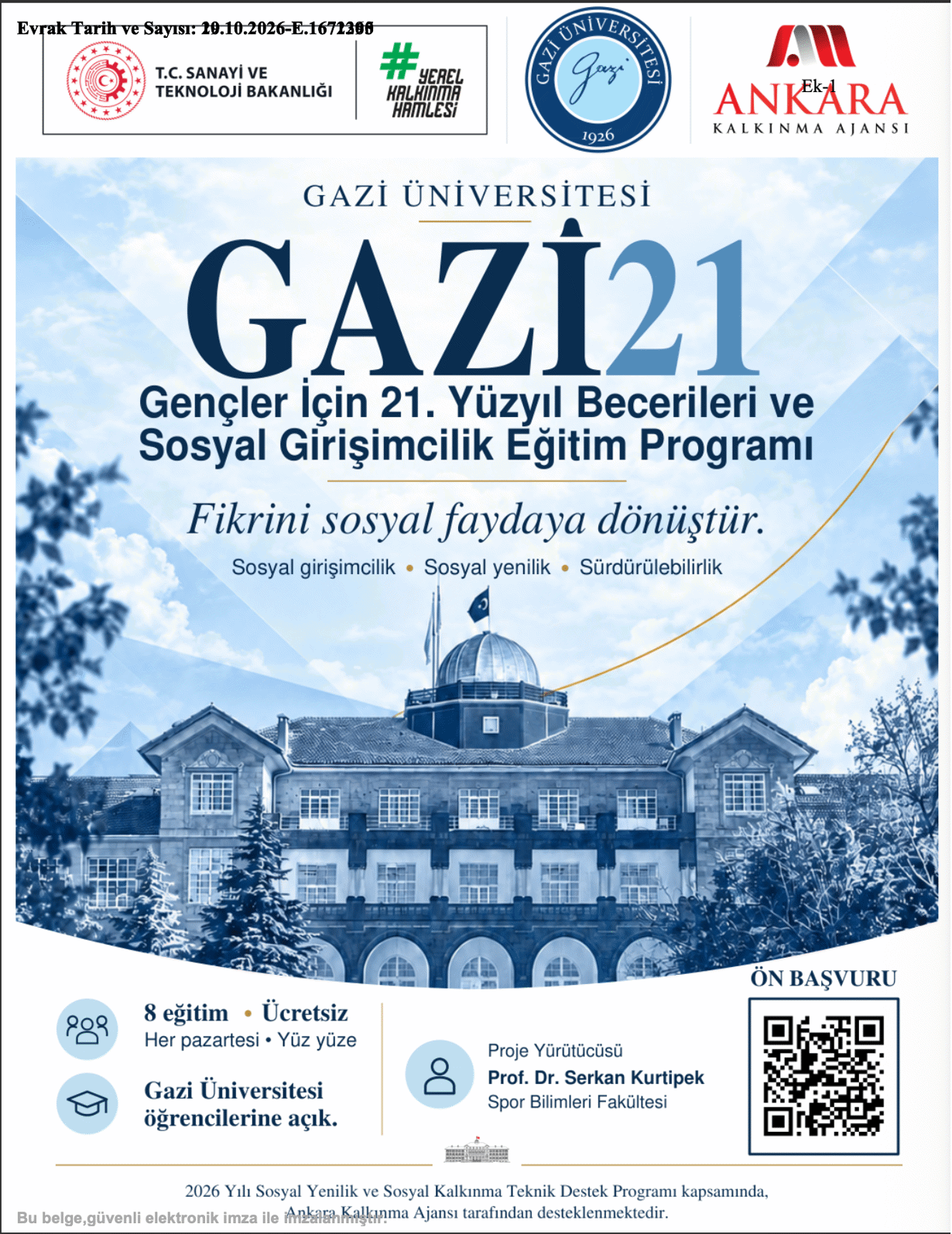 GAZİ21: Gençler İçin 21. Yüzyıl Becerileri ve Sosyal Girişimcilik Eğitim Program Projesi-1