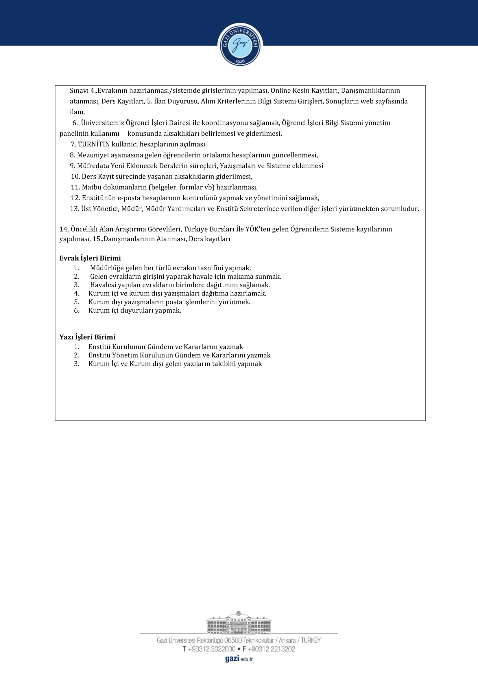 Enstitü Birim Görev Tanımı Formu-DESTEK HİZMETLERİ BİRİMİ2-1