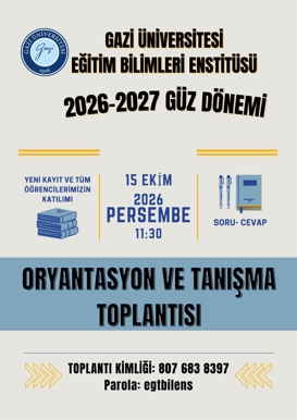 2026-2027 Güz Dönemi Oryantasyon ve Tanışma Toplantısı