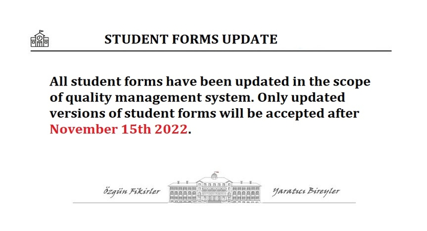 Student forms update