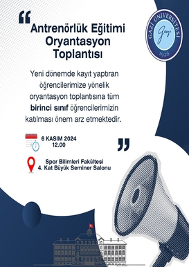 Antrenörlük Eğitimi Oryantasyon Toplantısı