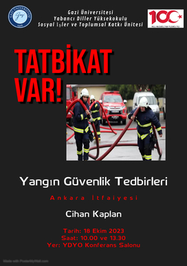 18 Ekim 2023, "Yangın Güvenlik Tedbirleri" semineri