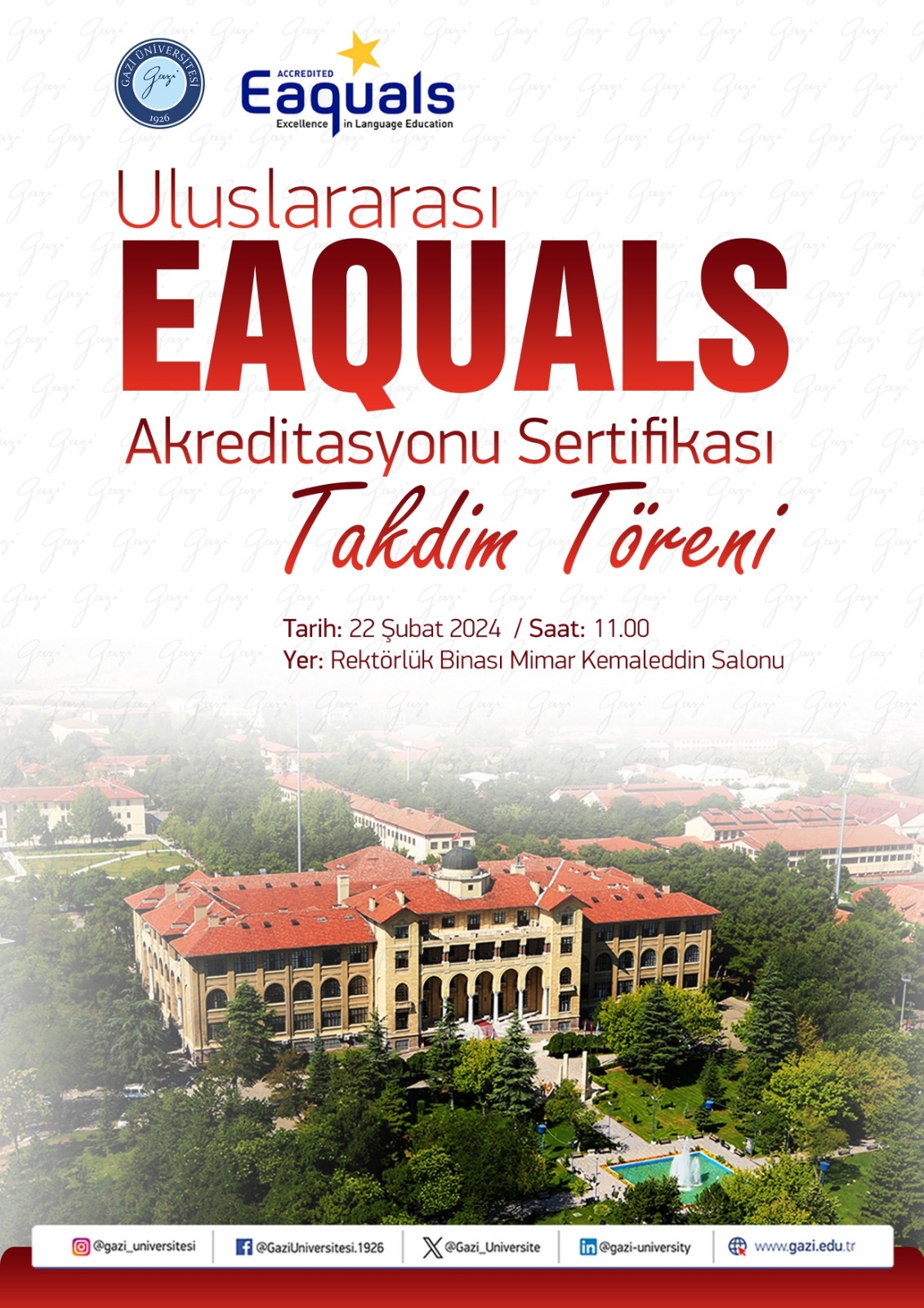 Uluslararası EAQUALS Akreditasyon Sertifikası Takdim Töreni