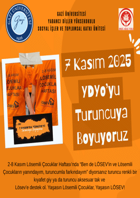 Lösemi Farkındalığı İçin Birlik Olalım:7 Kasım'da “YDYO’yu Turuncuya Boyuyoruz! Davetlisiniz”