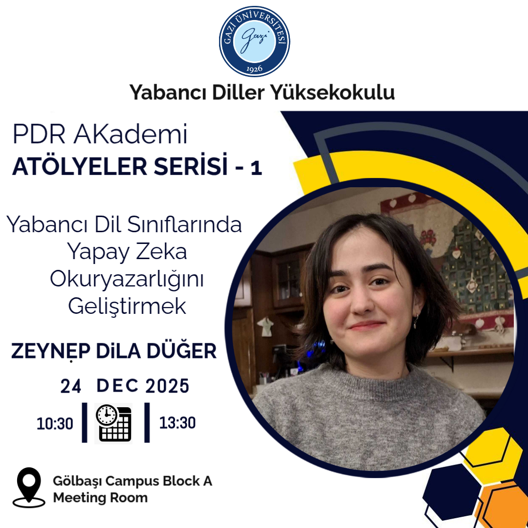 ​​​​​​​PDR Akademi Atölyeler Serisi Başlıyor: Yabancı Dil Sınıflarında Yapay Zeka-1