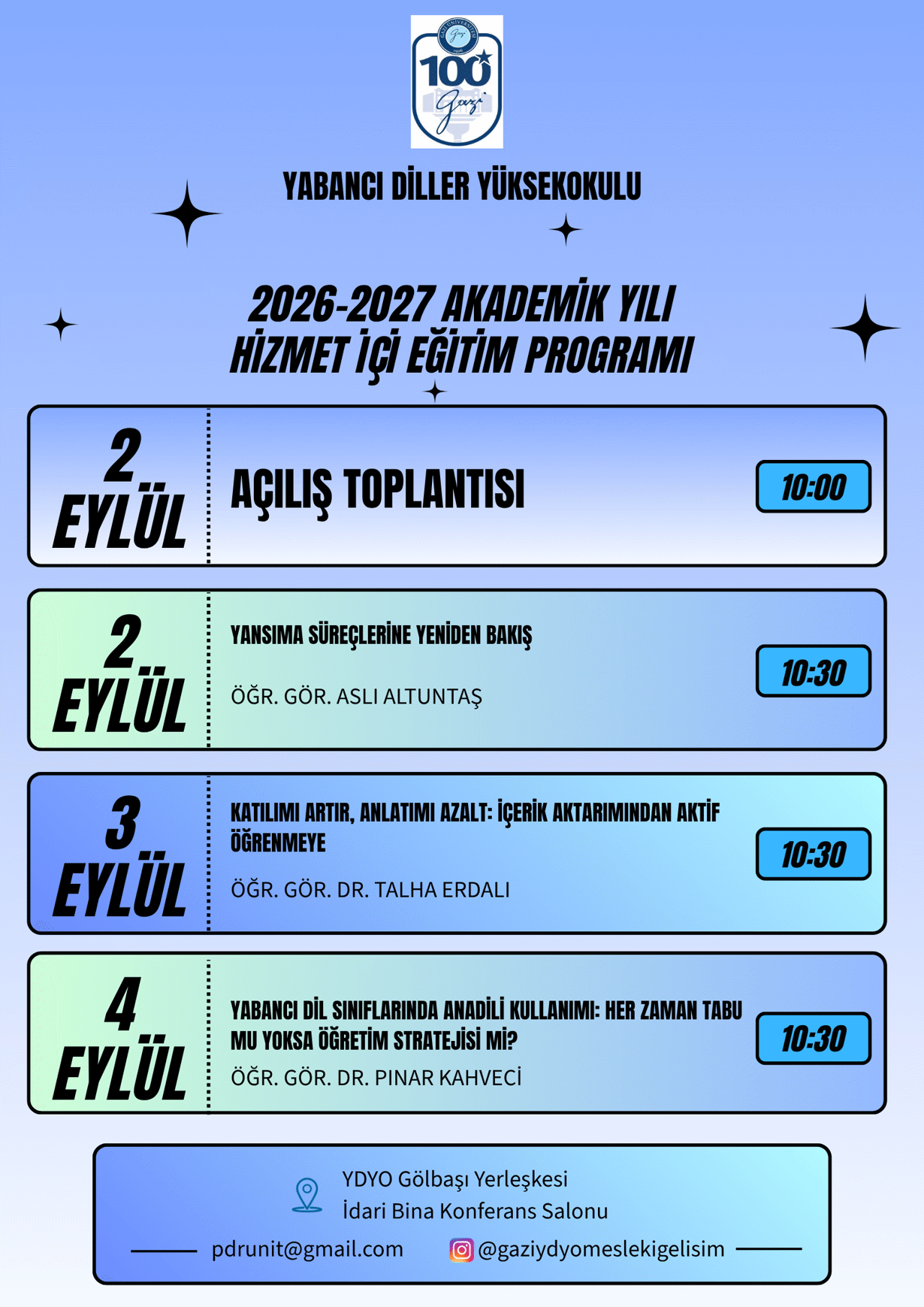 2026-2027 Akademik Yılı Hizmet İçi Eğitim Programı Başlıyor