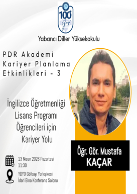 PDR Akademi Kariyer Planlama Etkinlikleri 3 İngilizce Öğretmenliği Kariyer Yolu