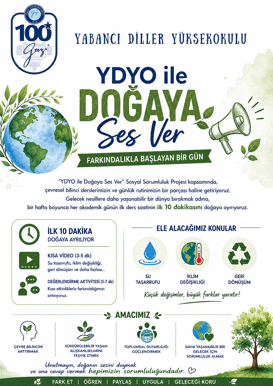 "YDYO ile Doğaya Ses Ver: Farkındalıkla Başlayan Bir Gün" Etkinliklerine Davetlisiniz!