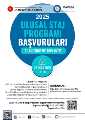 2025 Ulusal Staj Programı Başvuruları Bilgilendirme Toplantısı