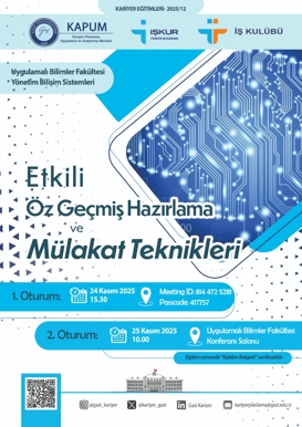 Etkili Özgeçmiş Hazırlama ve Mülakat Teknikleri Uygulamalı Bilimler Fakültesi Yönetim Bilişim Sistemleri