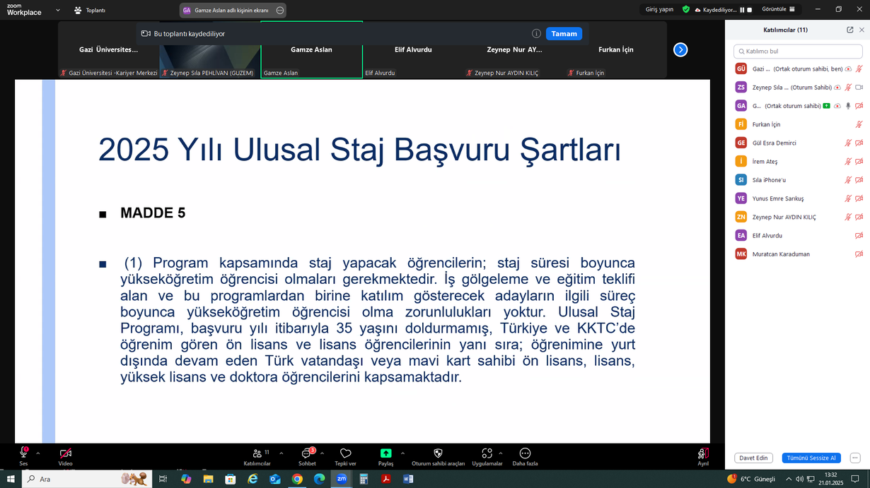 2025 Ulusal Staj Programı Başvuruları İle İlgili Çevrimiçi Bilgilendirme Toplantısı Gerçekleştirildi -1