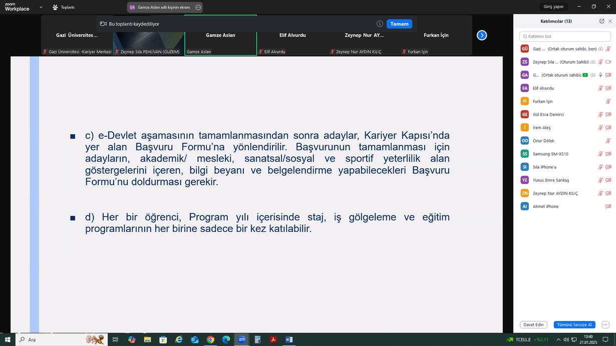 2025 Ulusal Staj Programı Başvuruları İle İlgili Çevrimiçi Bilgilendirme Toplantısı Gerçekleştirildi -2