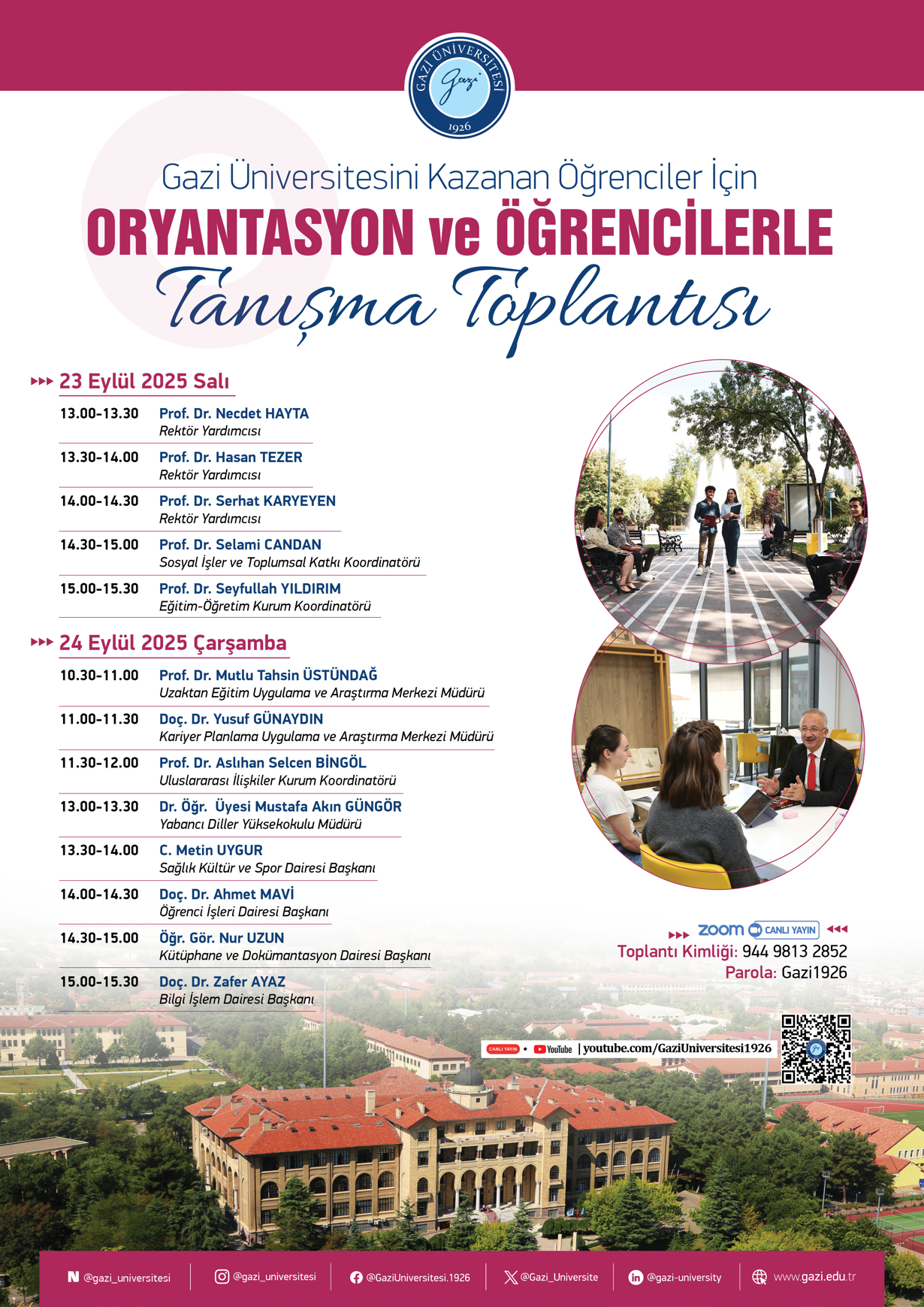 Gazi Üniversitesini Kazanan Öğrenciler İçin Oryantasyon ve Öğrencilerle Tanışma Toplantısı-1