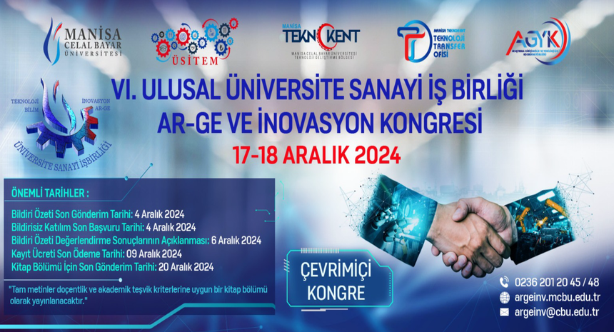 VI. Ulusal Üniversite-Sanayi İşbirliği, Ar-Ge ve İnovasyon Kongresi