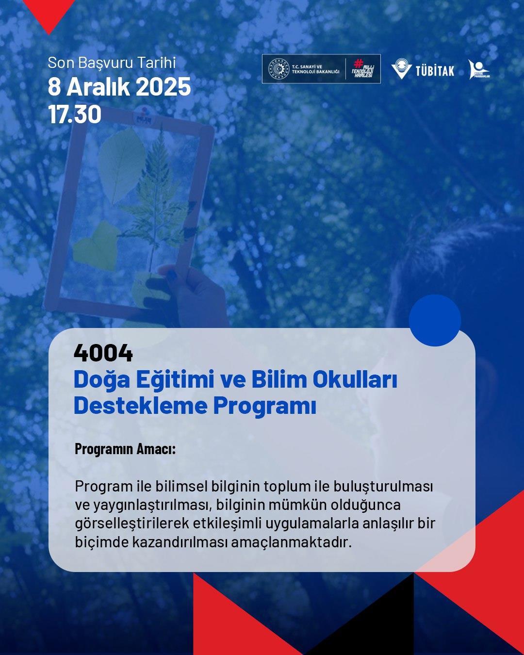 TÜBİTAK 4004 and 4005 Support Programs – 2025 Calls Announced-4