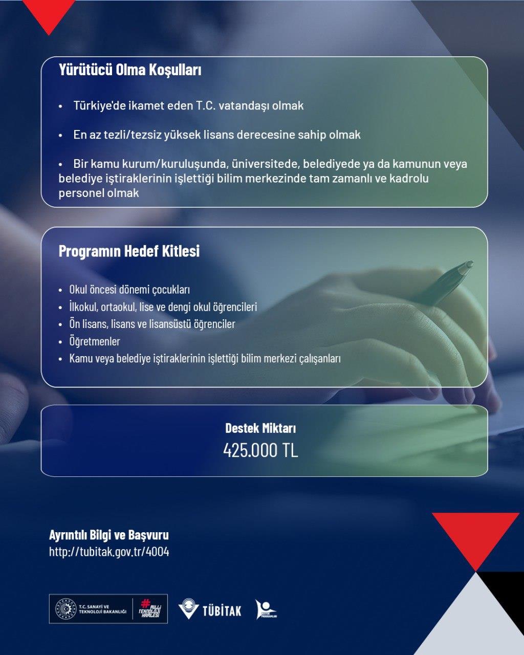 TÜBİTAK 4004 and 4005 Support Programs – 2025 Calls Announced-3