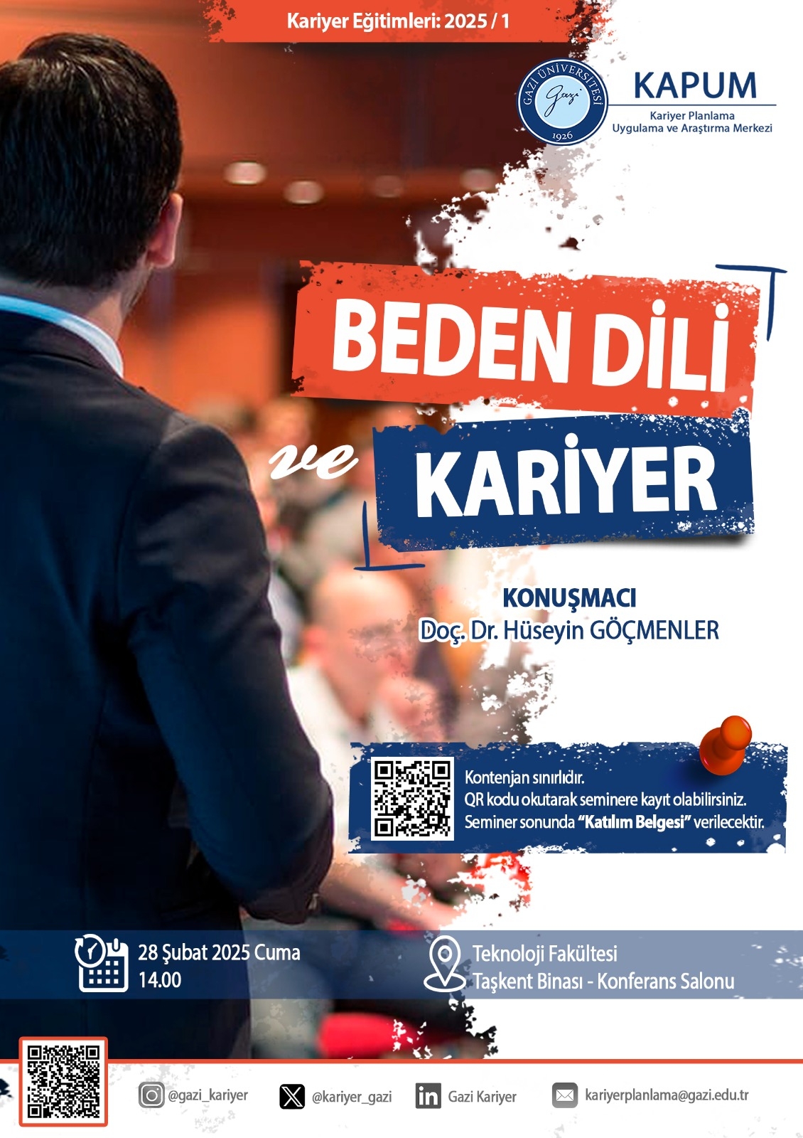 Kariyer Eğitimleri Kapsamında “Beden Dili ve Kariyer” Semineri