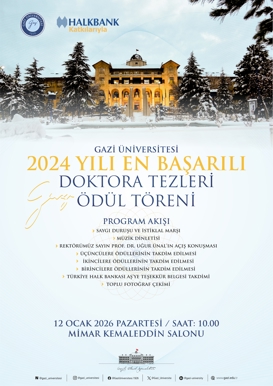 Gazi Üniversitesi 2024 Yılı En Başarılı Doktora Tezleri Ödül Töreni