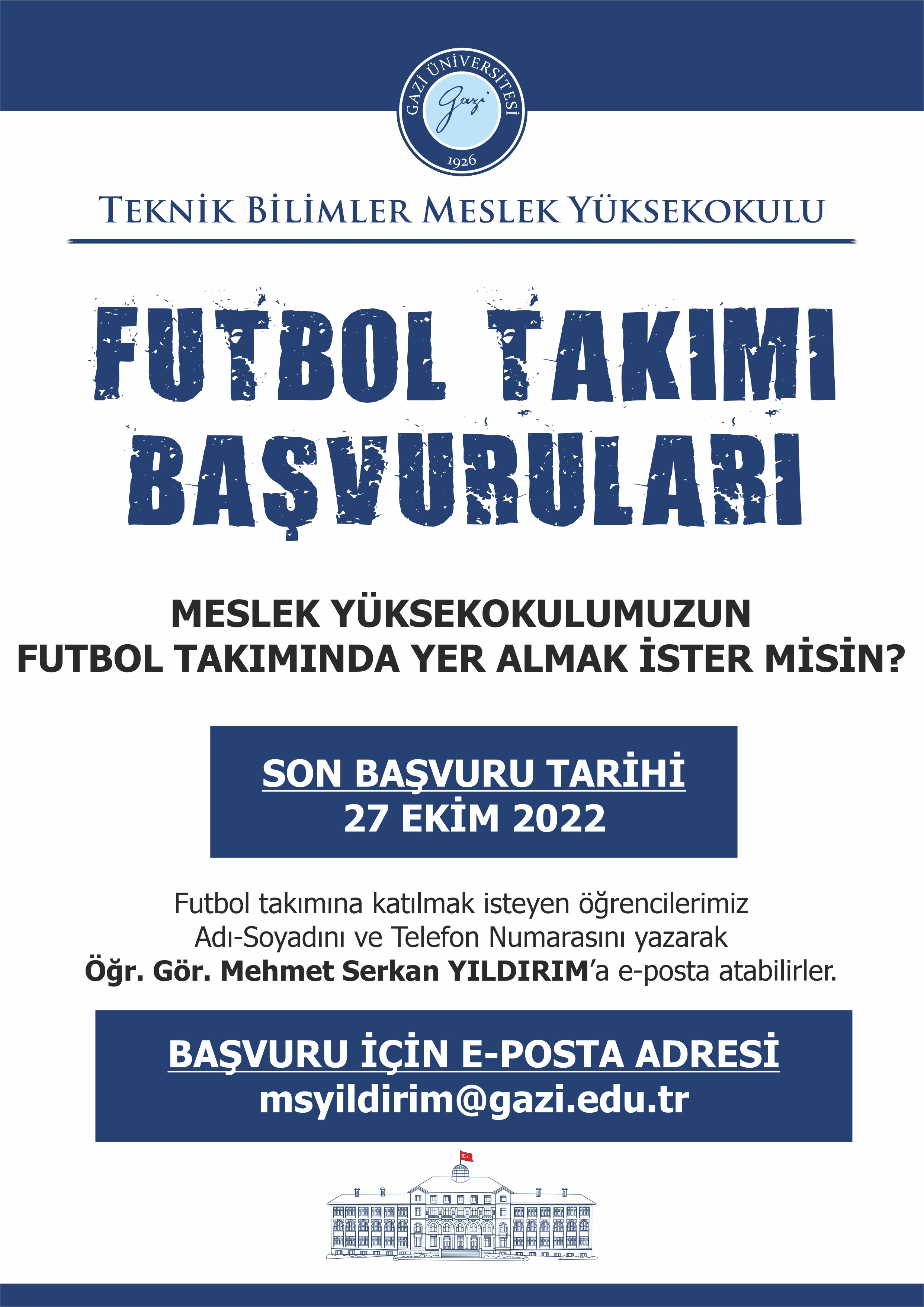 Yüksekokulumuz Futbol Takımı Başvuruları-1