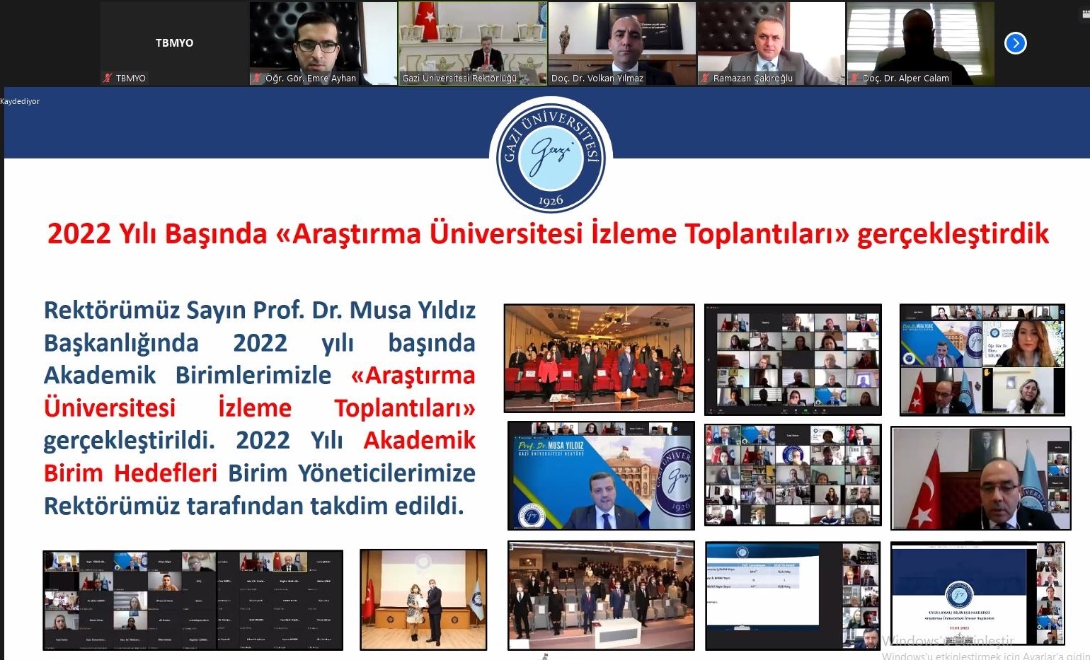 Yüksekokulumuz “Araştırma Üniversitesi İzleme Toplantısı-1