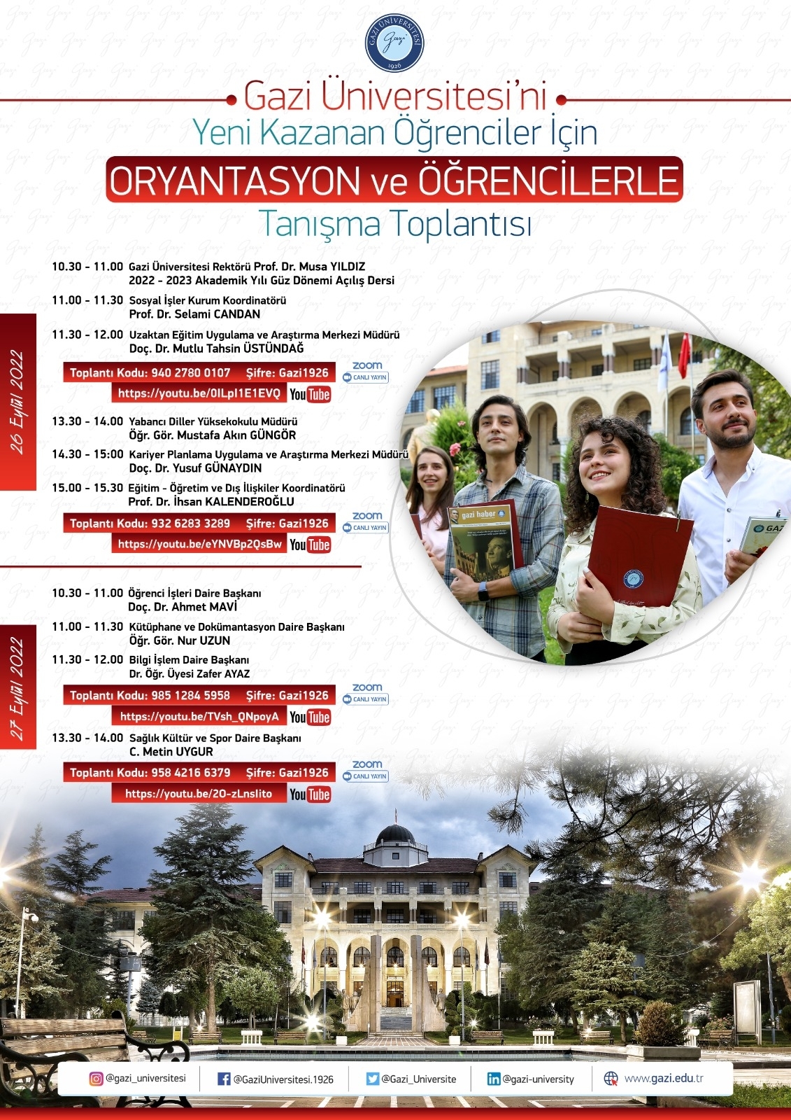 Gazi Üniversitesini Yeni Kazanan Öğrenciler İçin Oryantasyon ve Öğrencilerle Tanışma Toplantısı-1