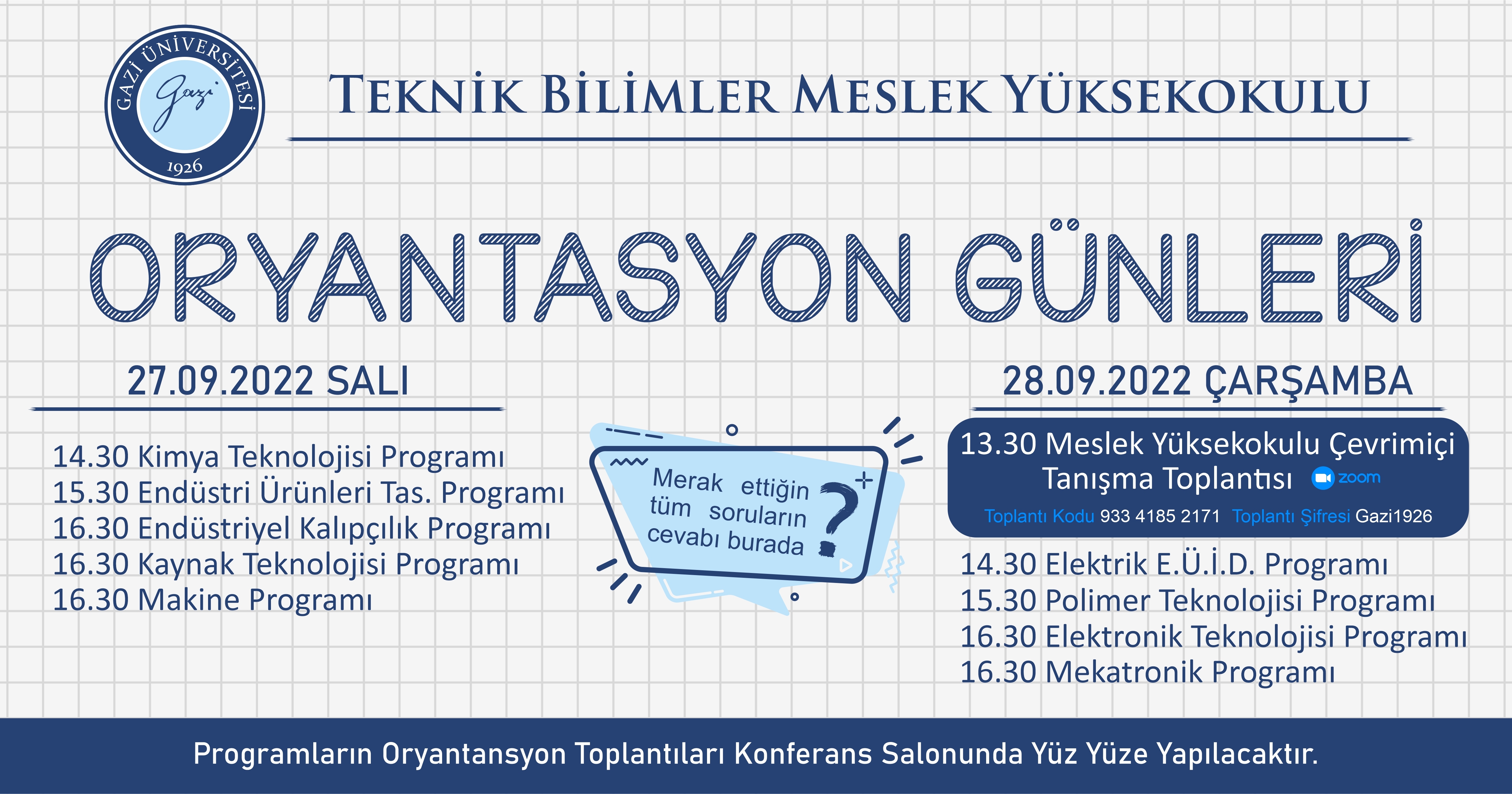 Meslek Yüksekokulumuz ve Programları Oryantasyon ve Öğrencilerle Tanışma Toplantısı