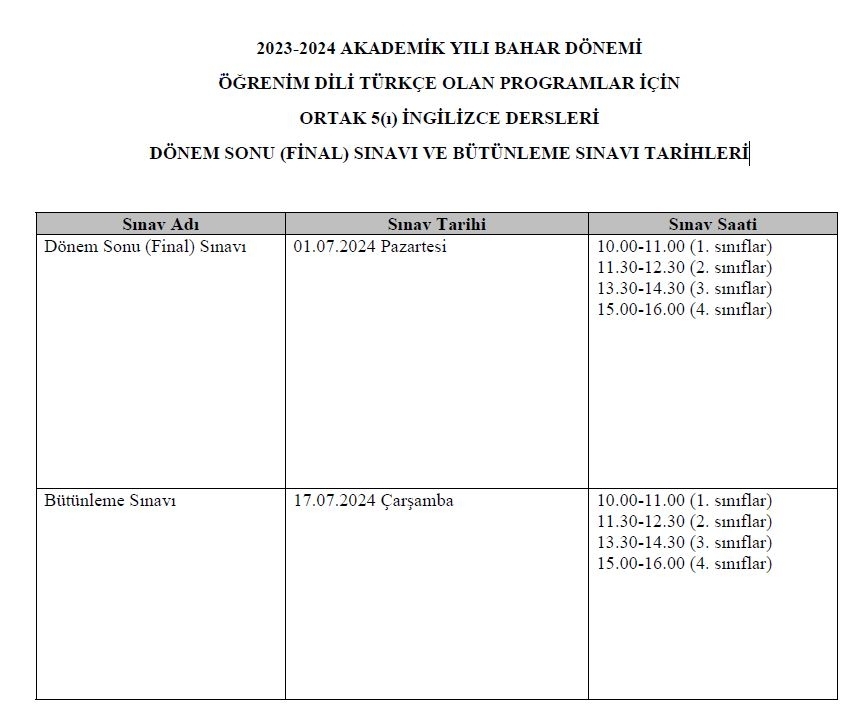 Common and Elective Courses Spring Semester End of Term and Make-Up Exam Dates-1