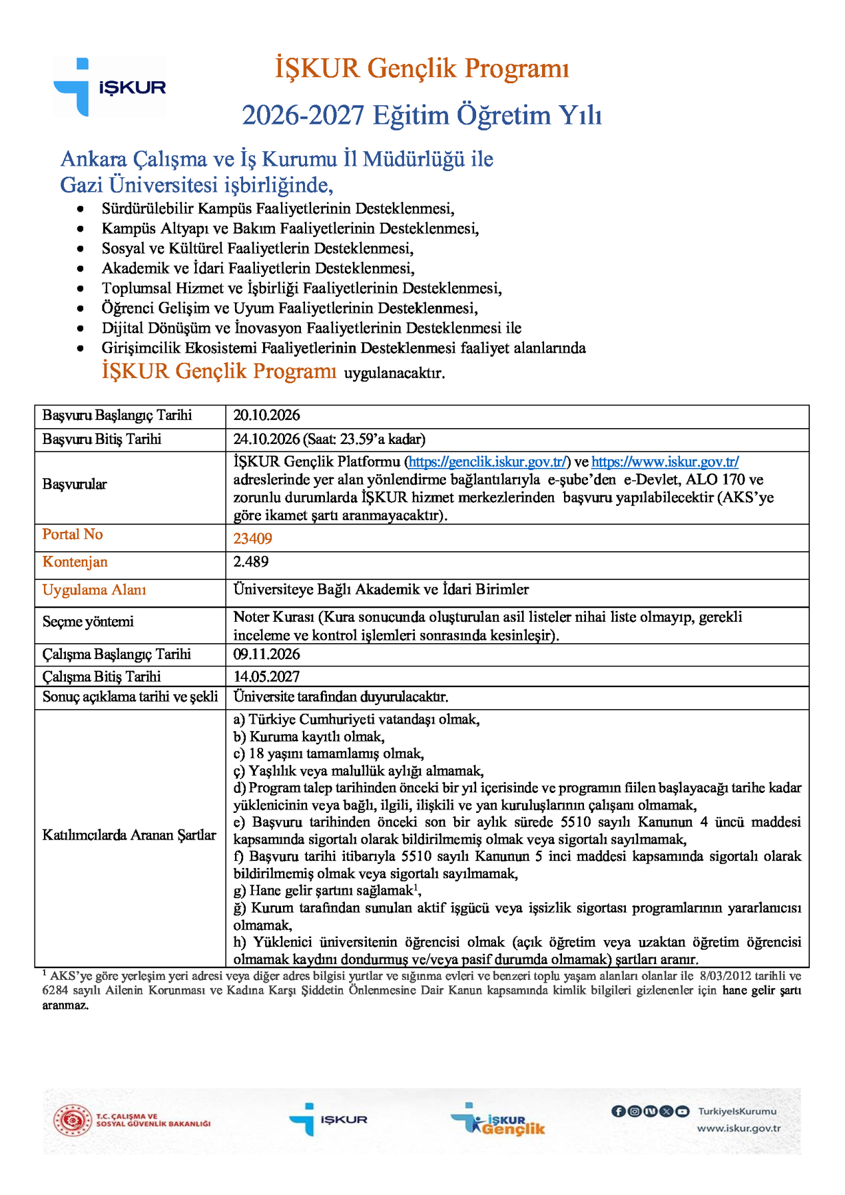 iŞKUR Gençlik Programı Başvuruları Başladı-1
