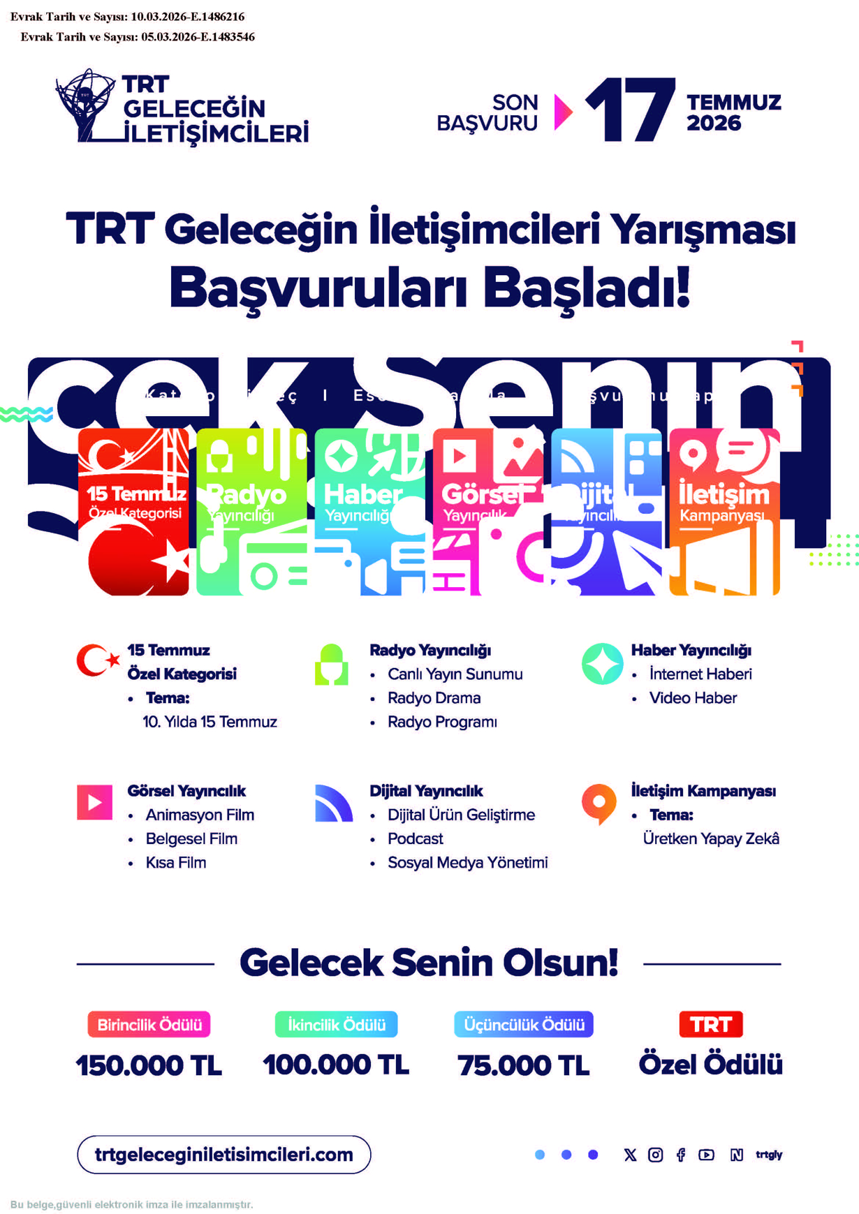 TRT Geleceğin İletişimcileri Yarışması 2026-1