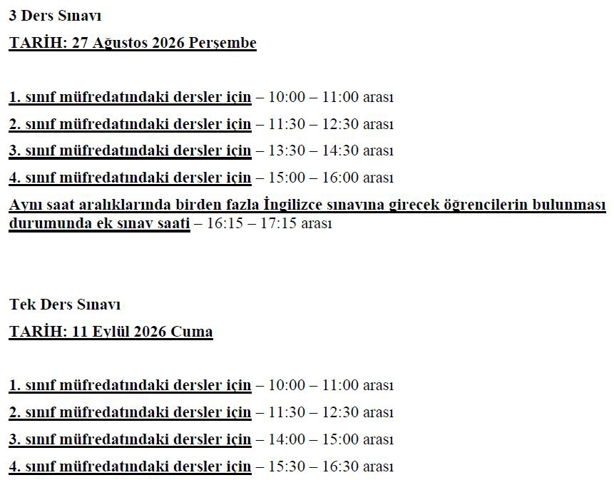 Common and Elective Courses Spring Semester: Exam Dates for 3 (Three) Courses and Single-Course Exams-1
