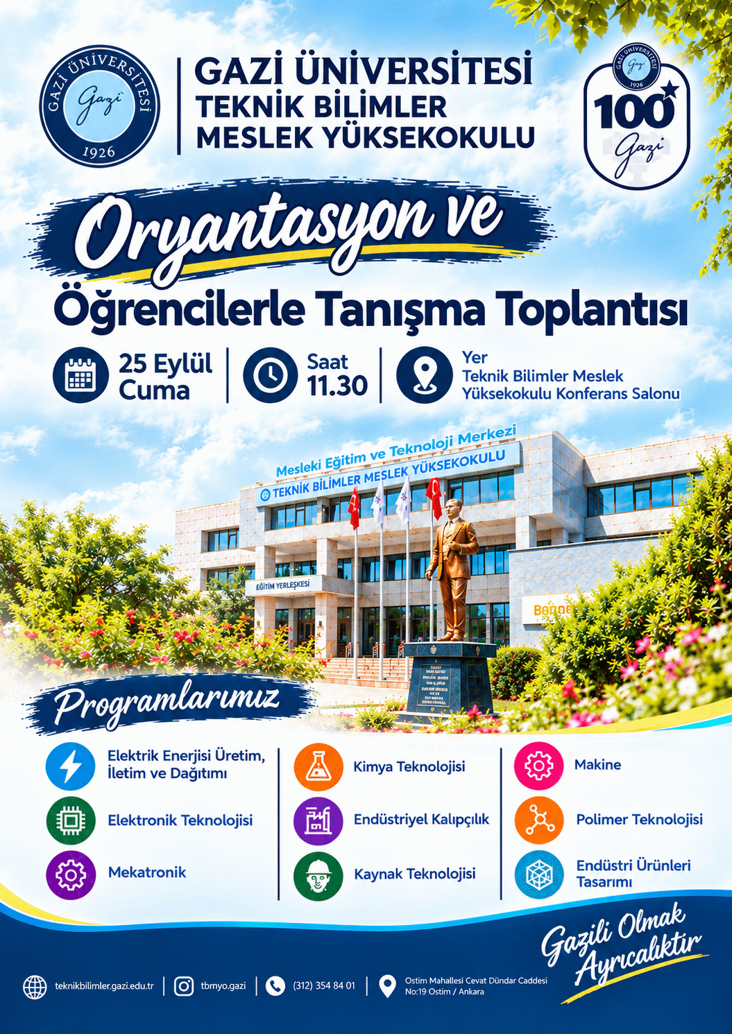 2026-2027 Eğitim-Öğretim Yılı Meslek Yüksekokulumuz Oryantasyon ve Öğrencilerle Tanışma Toplantısı