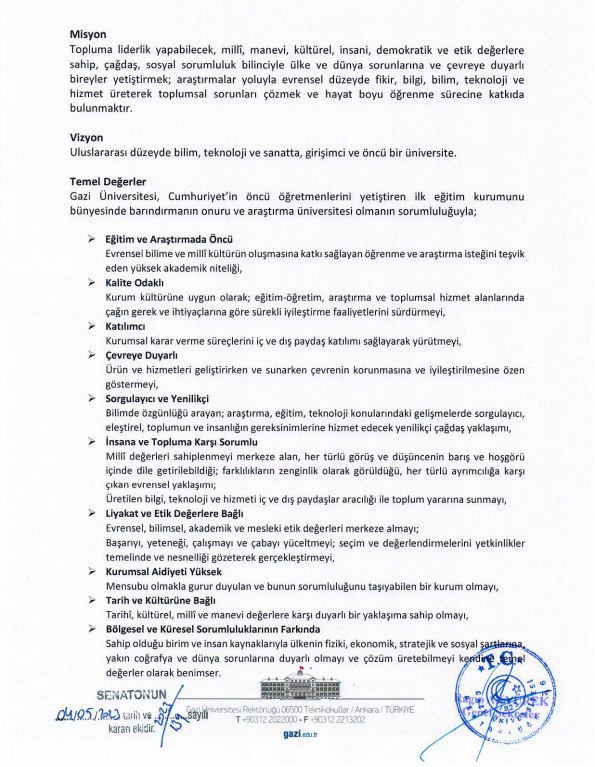 Misyon, Vizyon ve Temel Değerler-1