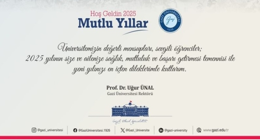 Rektörümüz Prof. Dr. Uğur Ünal'ın Yeni Yıl Tebrik Mesajı