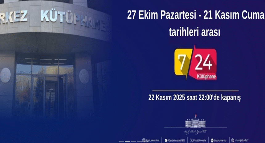 Sınav Döneminde 7/24 Kütüphane