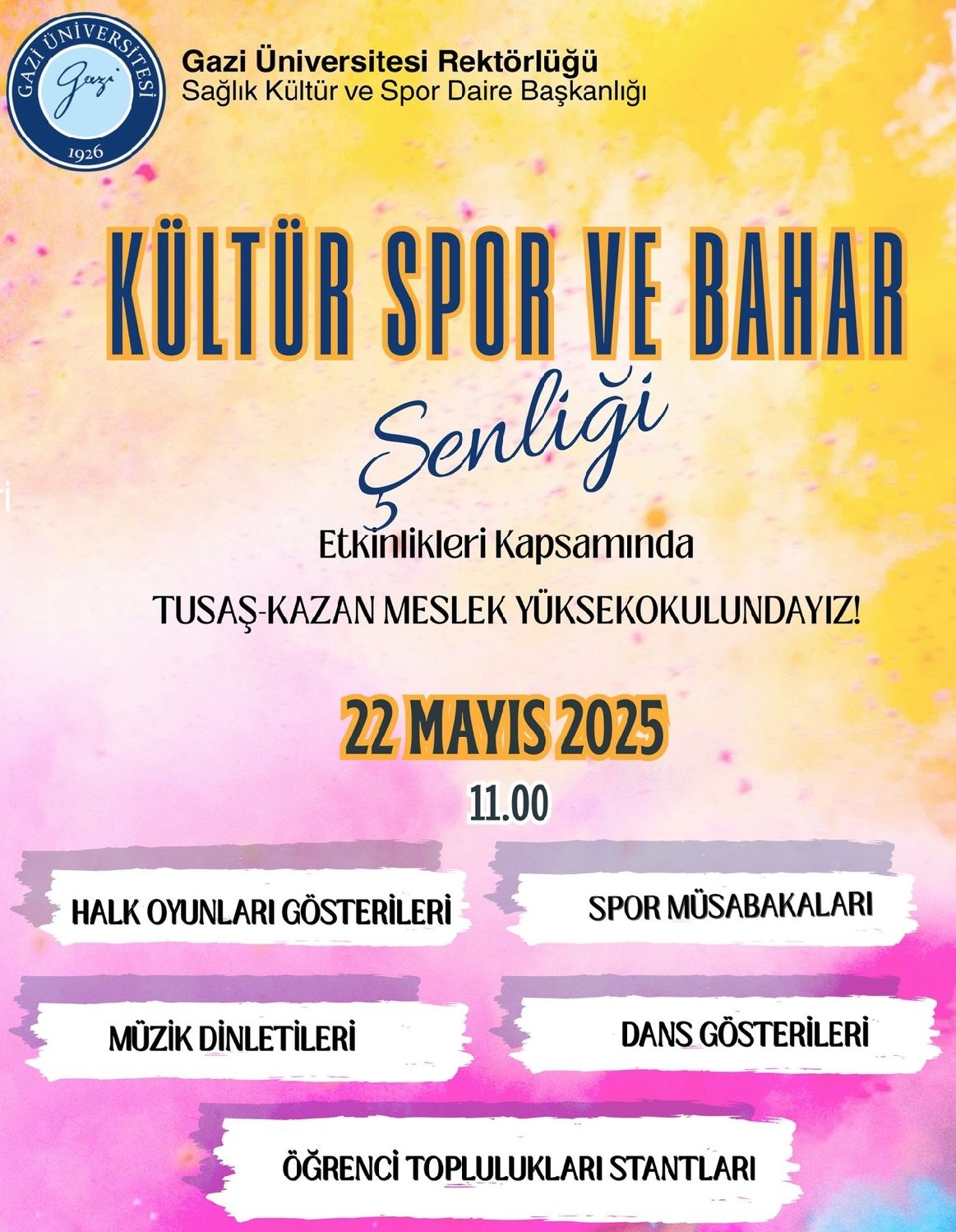 Yüksekokulumuzda Kültür Spor ve Bahar Şenliği