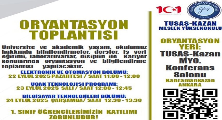 Yüksekokulumuz Oryantasyon Programı