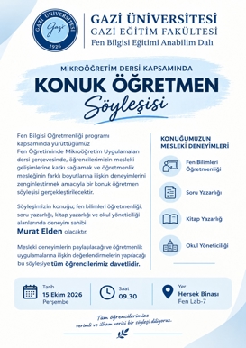 MİKROÖĞRETİM DERSİ KAPSAMINDA KONUK ÖĞRETMEN SÖYLEŞİSİ