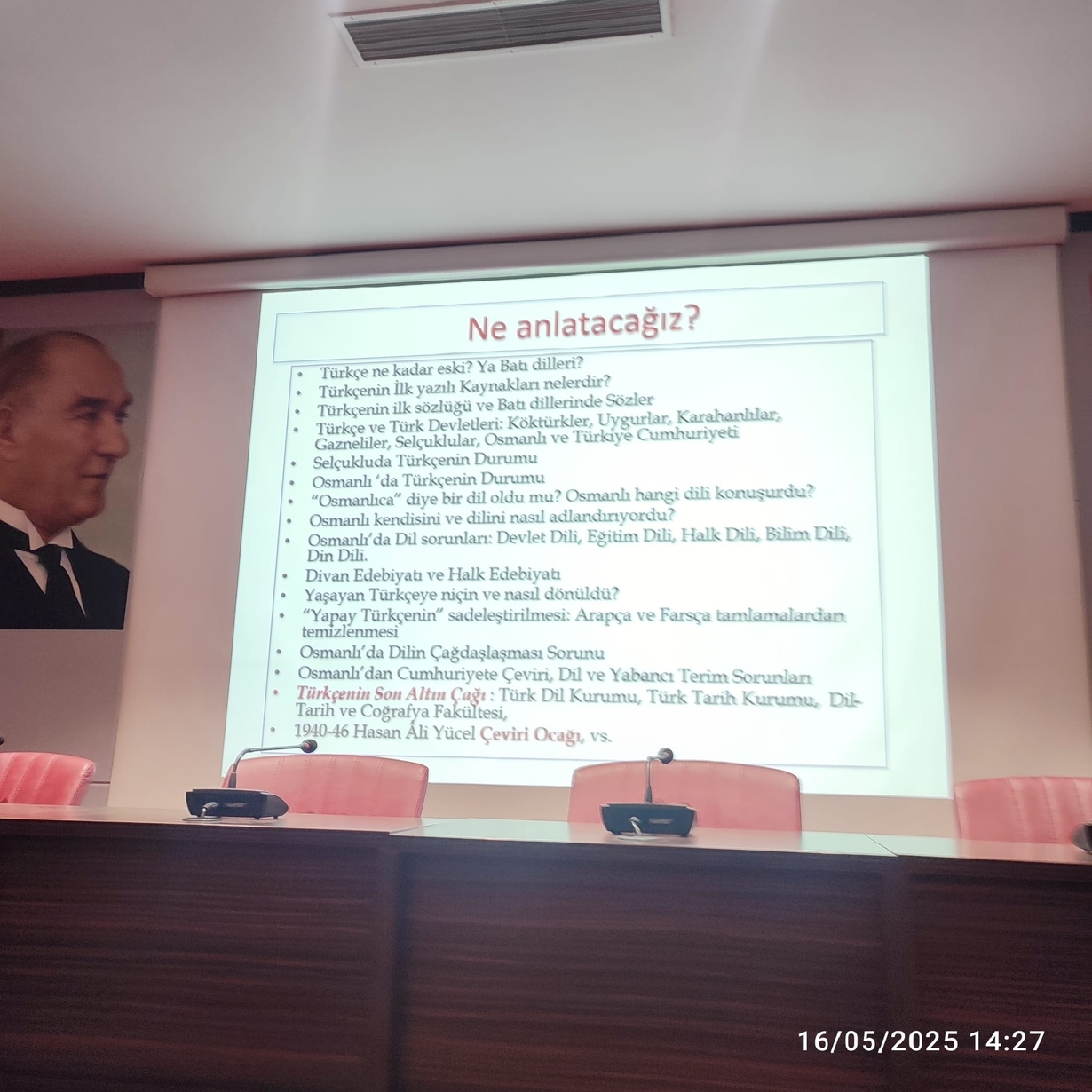 Anabilim Dalımızda Türkçenin Yabancı Dillere Karşı Bin Yıllık Kurtuluş Savaşı Konulu Konferans Düzenlendi-1