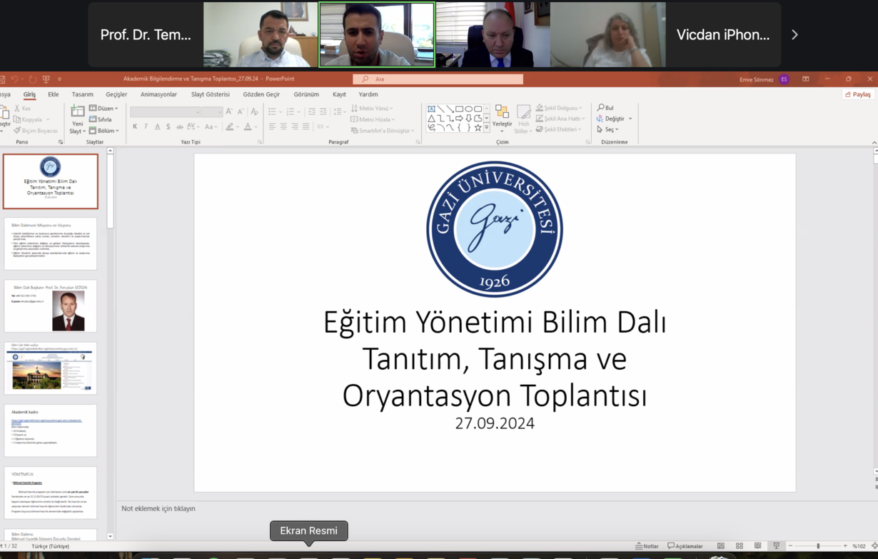Eğitim Yönetimi Bilim Dalı Tanıtım, Tanışma ve Oryantasyon programı-1